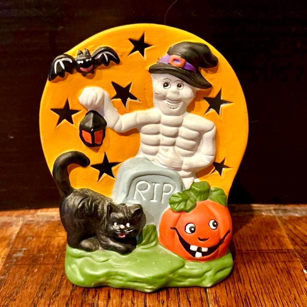 Vintage Halloween Ceramic Tea Light